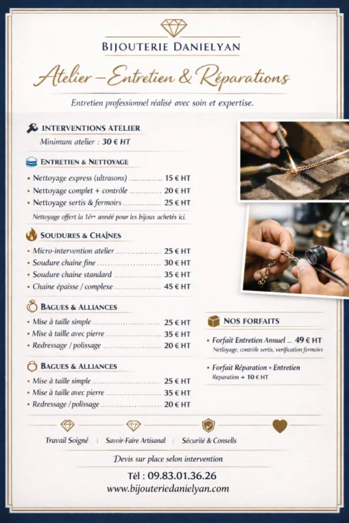 Grille Tarifaire , Haubourdin, Bijouterie Danielyan